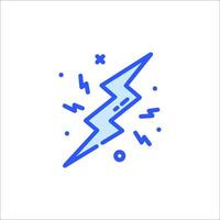 A lightning bolt icon with a blue outline vector