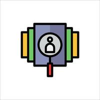 A colorful icon of a person holding a key vector