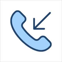 A phone icon with an arrow pointing down vector