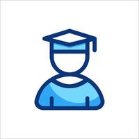 A graduate icon with a blue hat vector