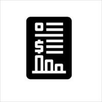 A black and white icon of a checkbook vector