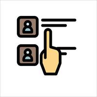 A hand pointing to a person icon vector