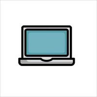 A laptop computer icon on a white background vector
