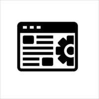 A black and white icon of a computer screen vector