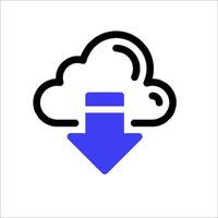 Cloud icon with arrow pointing to it vector