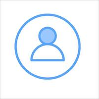 A person icon in a circle on a white background vector