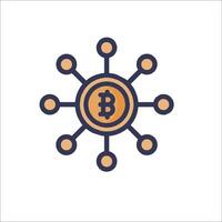 Bitcoin network icon illustration vector