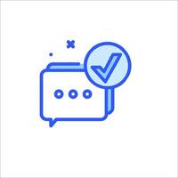 A chat box with a tick and a check mark vector