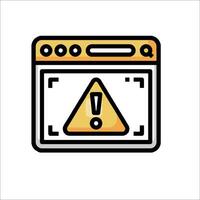 A computer screen with a warning sign on it vector