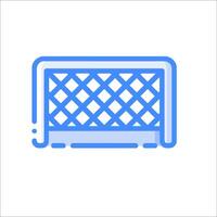 A blue and white line icon of a goal vector