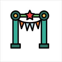 A colorful arch with a star on top vector