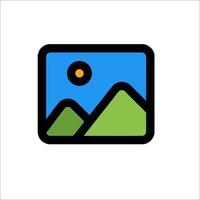 A photo of mountains and a sun vector