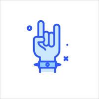 Rock hand icon vector