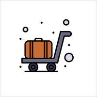 A suitcase is on a cart with a suitcase inside vector