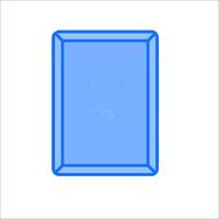A blue square with a blue line through it vector