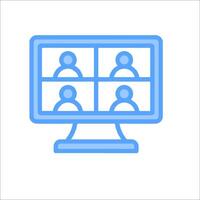 A computer screen with people on it vector