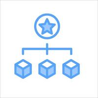 A star and three cubes on top of a white background vector