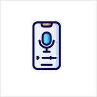 A phone with a microphone icon on it vector