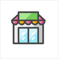 A store front icon with a window and a sign vector