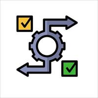 A gearwheel with check marks and arrows vector