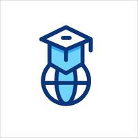 A globe with a graduation cap on it vector