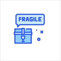 frailty line icon fragile box with speech bubble vector
