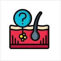 A question mark on a piece of skin vector