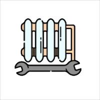 A radiator with wrenches on it vector