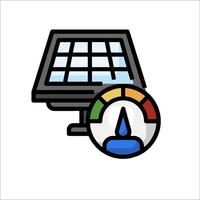 A solar panel and meter icon vector