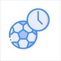A soccer ball and clock icon vector