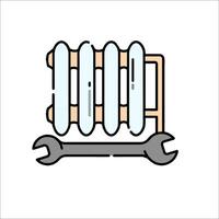 A radiator with wrenches on it vector
