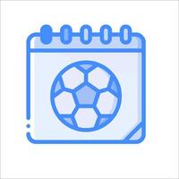 A soccer ball in a notebook icon vector