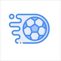 A soccer ball is moving in a line on a white background vector