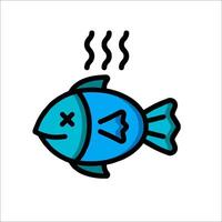 A fish with a black and blue face is shown with a steam coming out of its mouth vector