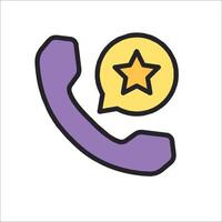 A phone with a star and a speech bubble vector