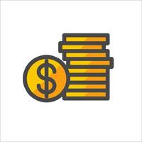A stack of money and a dollar sign vector