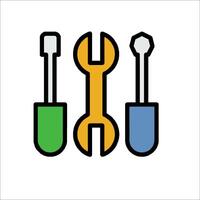 A set of tools on a white background vector