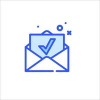 Email icon with check mark vector