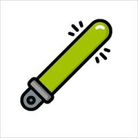 A green tube with a black handle on it vector