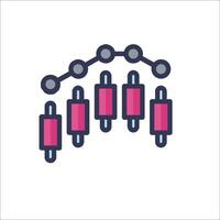 A line of pink and gray cylinders with a chain vector