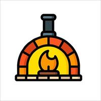 A pizza oven icon on a white background vector