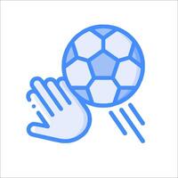 A hand reaching for a soccer ball vector