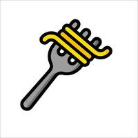 Fork with spaghetti icon illustration vector