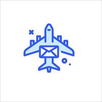A plane with an envelope on it vector