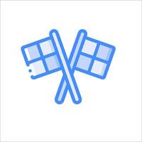 Two crossed flags on a white background vector