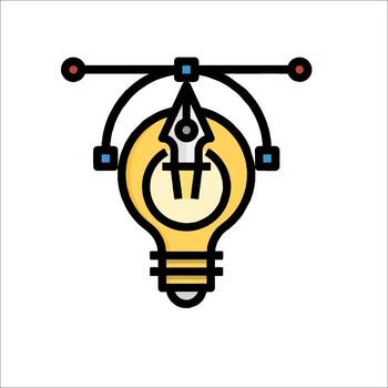 A light bulb with a wire attached to it vector