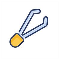 A blue and yellow wrench icon on a white background vector