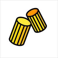 Two yellow and black cylinders on a white background vector
