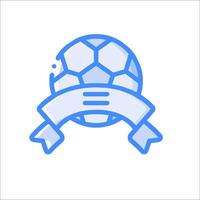 A soccer ball with a ribbon and a ribbon vector
