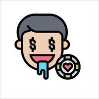 A cartoon man with a dollar sign on his face vector
